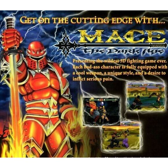 Mace The Dark Age Arcade Flyer Original 1997 Video Game Artwork 8.5" x 11" - Picture 1 of 4